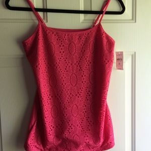 NWT Ann Taylor LOFT Tank S Lace Overlay